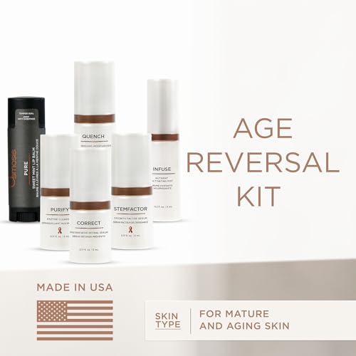 Osmosis Age Reversal Skincare Deluxe Kit, 6 Piece Introductory Anti-Aging Skin Care Regimen, Healthy, Youthful Glow, Travel Size