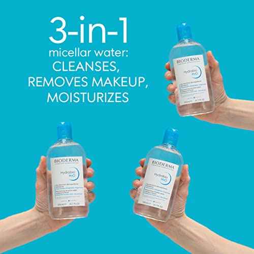 Bioderma Hydrabio DUO H2O Micellar Water Cleansing and Make-Up Removing for Dehydrated Sensitive Skin, 33.4 Fl Oz