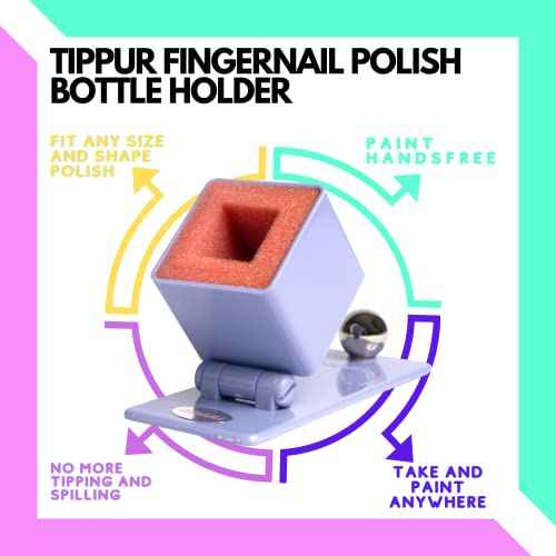 Nail Polish Holder - Anti-Spill Nail Polish Organizer Case-Nail Care Products with Rubber Pad Grippy Bottom & Wide Stable Base-Nail Polish Holder and Organizer for Mani/Pedi, Nail Art Tools (Purple)