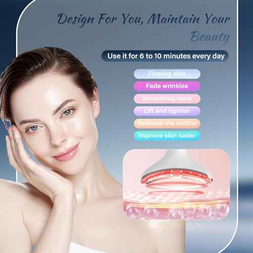 Face Massager Tool, Facial and Neck Massager Beauty 3-in-1 Triple Action Light, Thermal, and Vibration for Skin Care Face Sculpting Tool (White)
