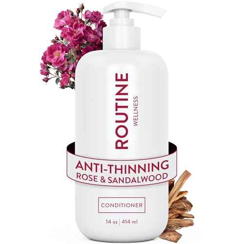 Routine Wellness Anti-Thinning Deep Conditioner for Thinning Hair - DHT Blocker for Hair Loss in Men & Women - Promotes Healthy Hair - Rose & Sandalwood 14oz