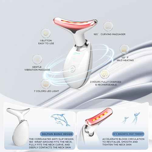 7 in 1 Face Massager Tool, Red Light Therapy for Face and Neck, Red Light Therapy Wand, Face Neck Sculpting Tool for Skin Care