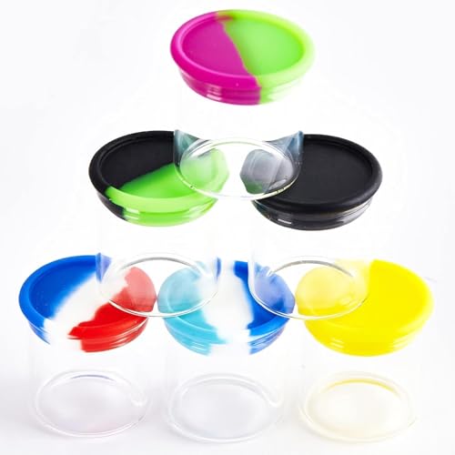 15ml Silicone Glass Wax Containers Airtight with Silicone Lid Concentrate Jars Multi Use (100)