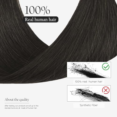 HUAYI Dark Brown Clip in Hair Extensions Real Human Hair 120G Remy Human Hair Clip in Extensions Soft Silky Straight for Women 7pcs 16clips 18 Inch Brown Hair Extensions