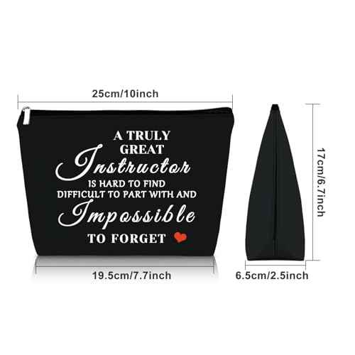 Black Makeup Bag - Clinical Instructor Appreciation Gifts, Cosmetic Bag for Women, Travel Pouch