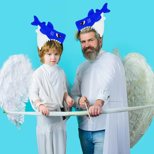 KHC-KHF Shark-Headband Funny-Hat Halloween Shark Funny Hairband Plush Headband Ocean Animal Costume Accessories Woman Man