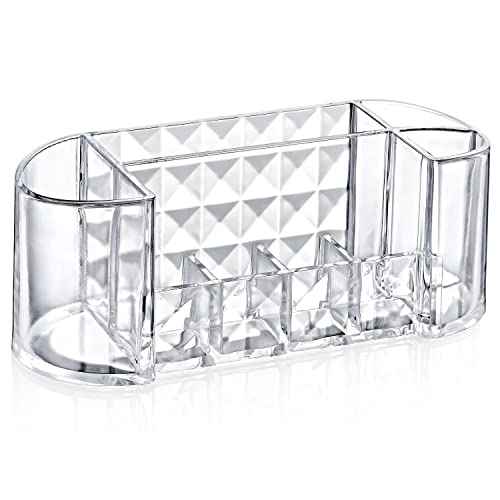 Boxup Makeup Organizer - 8 Compartments Lipstick Holder And Skin Care Desk Accessories, Cute Small Beauty Cosmetics Table Organizers For Women & Teen Girls, Pretty Lip Stick Gloss Storage Stand