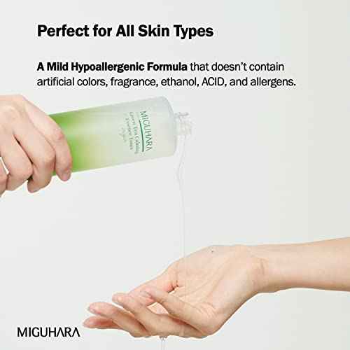 [MIGUHARA] Green Tea Calming Essence Toner Origin 200ml / 6.76 Fl Oz | Facial Toner, Hydrating Toner, Skin Recovery, Calming Toner | All Ingredients Graded EWG Green