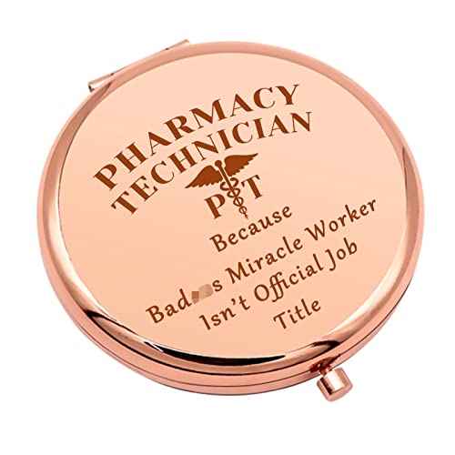 Pharmacy Technician Gifts Compact Makeup Mirror Pharmacist Appreciation Gifts Pharmacy Tech Gifts Pharmacy School Graduation Gift Folding Makeup Mirror for Nurse Birthday Thanksgiving Gifts