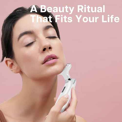 VRAIKO Lilac 7-in-1 Beauty Massager for Face and Neck - Jawline Lifting & Firming - Face Lymphatic Drainage Massager for Anti Aging Wrinkle, Forehead Lines, and Dark Circles, White