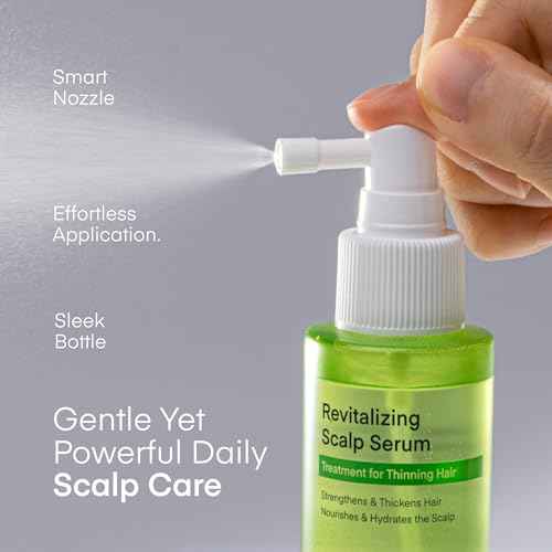 Scalp Serum for Hair Growth Spray ? Korean Vegan Treatment for Hair Loss, Thinning & Itchy Scalp, Non-Greasy, Lightweight Formula to Exfoliate Dandruff & Strengthen Roots ? For Men & Women (100 mL)