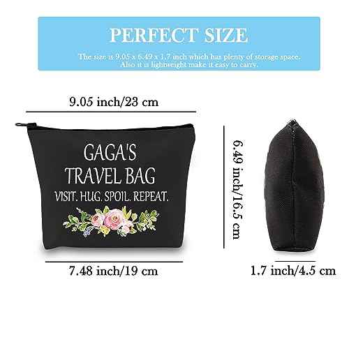 Gaga Gift Gaga Makeup Bag Gaga Appreciation Gift Grandma Toiletry Bag Travel Gift for Gaga (Gaga's Travel Black)