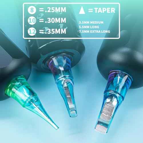 Wjx Ultimate Tattoo Needles 1015RM (20Pcs/Box) Disposable Professional Tattoo Cartridge Needles Precision Round Magnum Fit in Different Tattoo Machines