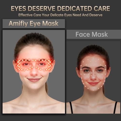 Red Light Therapy for Eyes, 3 Minutes Around-Eyes Red Light Eye Mask, Eye Massager for Reducing Dark Circles and Puffiness, Smoothing Fine Lines for Men Women (Black)