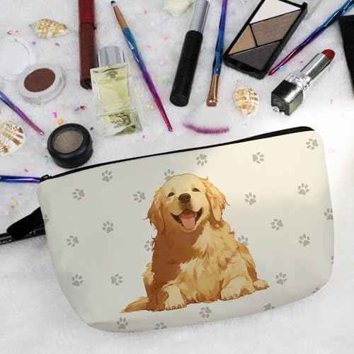 Golden Retriever Makeup Bag Cute Small Organizer Zipper Pouch Golden Retriever Cosmetic Bag Birthday Present for Women Friends -4
