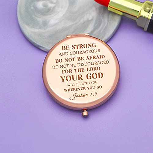 Religious Gift Inspirational Gift for Women Girls Daughter Christian Gifts Bible Verse Baptism Gifts for Goddaughter Compact Pocket Makeup Mirror Graduation Christmas Birthday Gift