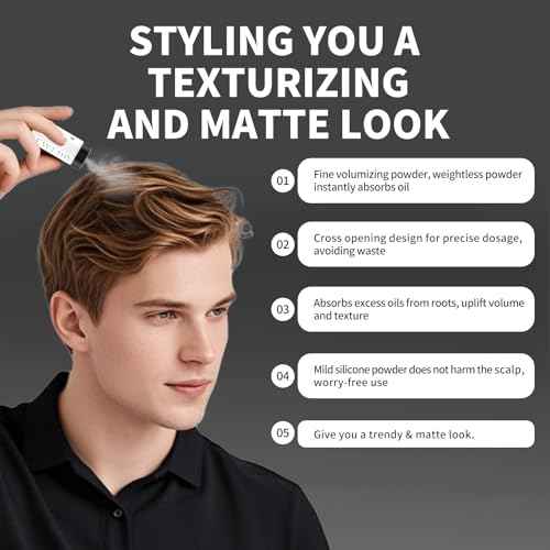 Volumizing Styling Powder 8g - Natural Volume & Matte Finish for Men, Oil-Absorbing Texture Powder with Adjustable Nozzle