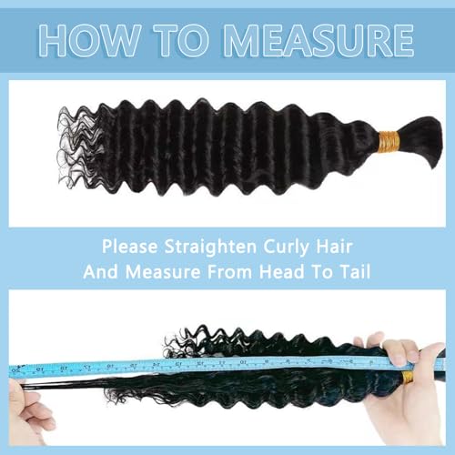 Human Braiding Hair for Boho Braids 150g 20 Inch 6 Bundles/Pack Dark Brown Human Hair Deep Wave Bundles Boho Hair for Braiding 12A Knotless Human Hair Braiding Hair Curly Hair Extensions 2#