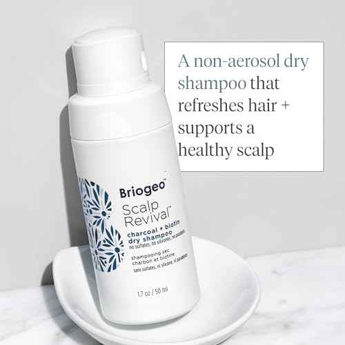 Briogeo Scalp Revival Charcoal + Biotin Dry Shampoo, Clarifying Shampoo Scalp Cleanser for Dry Scalp & Itchy Scalp, Featuring Tea Tree Oil for Hair, Vegan, Cruelty-Free, 1.7 oz