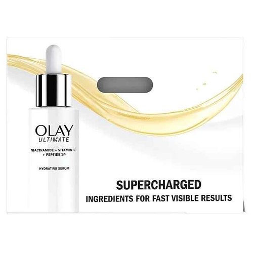 Olay Ultimate Niacinamide + Vitamin E + Peptide 24 Hydrating Serum, Fragrance Free, 1.3 Fl Oz (Pack of 2)