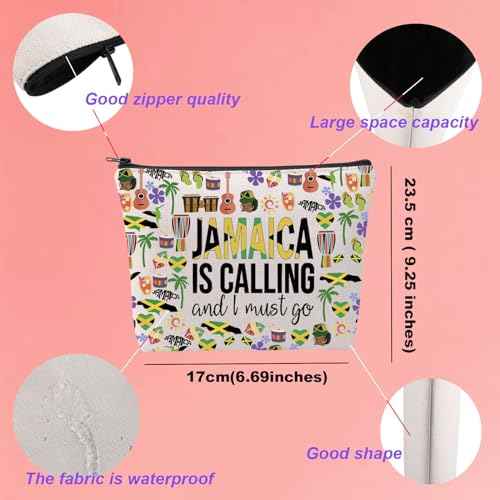 KUIYAI Jamaica Vacation Makeup Bag for Lovers - Cosmetic Travel Gift for Girls Trip - Souvenir for Travelers (JamaicaMakeup)