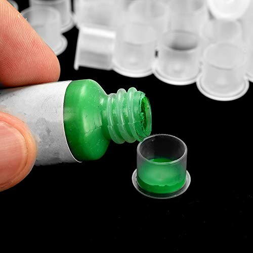 Tattoo Ink Caps Small - Yuelong 1000Pcs Plastic Pigment Caps Disposable Tattoo Cups With Base Sizes 11mm for Permanent Makeup Container Cap Tattoo Accessory Tattoo Ink