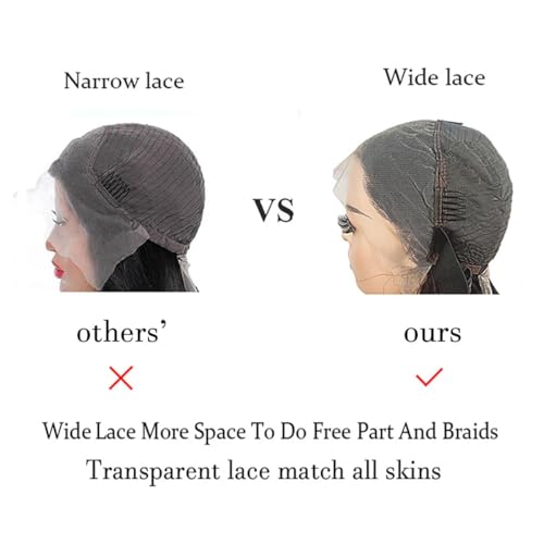 Body Wave Lace Front Wigs Human Hair Wide Lace 180 Density Human Hair Wigs 13x4 Human Hair Lace Front Wigs Pre Plucked 24 Inches Natural Color