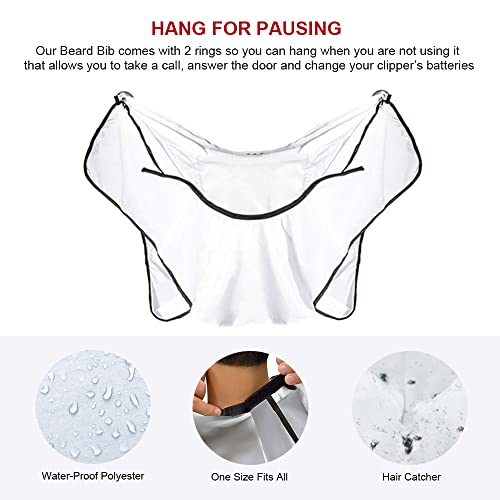 Beard Shaving Catcher Bib - The Smart Way to Shave - Beard Trimming Apron & Shaving Cape - Perfect Grooming Gift or Men's Birthday Gift - by Mobi Lock
