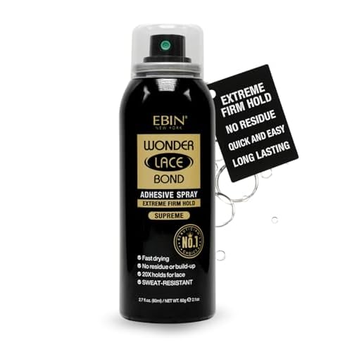 Wonder Lace Bond Adhesive Spray - Supreme (Extreme Firm Hold), 2.7 fl. oz./ 80ml | Fast Drying, No Residue, No Build up, Powerful Hold, All-Day Hold, Daily Wig Application