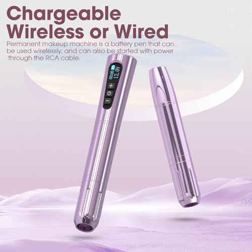 Tattoo Machine Kit - Wireless Tattoo Pen 3.0mm Stroke Length 800mAh Coreless Motor Rotary Gun Pen Set with Lining Needles Round Liner 18Pcs for Tattoo Beginner Artist Pink(NORA)