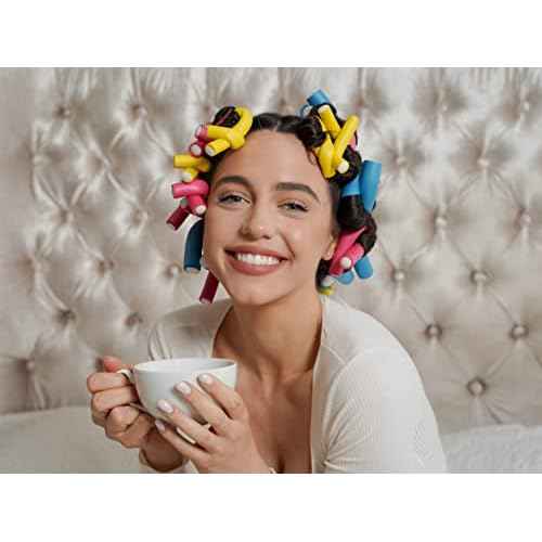Salon Heatless Flexible Hair Rollers Curlers 42-pack 7" Soft Foam Flexi Twist Curling Rods for Short Long Hair