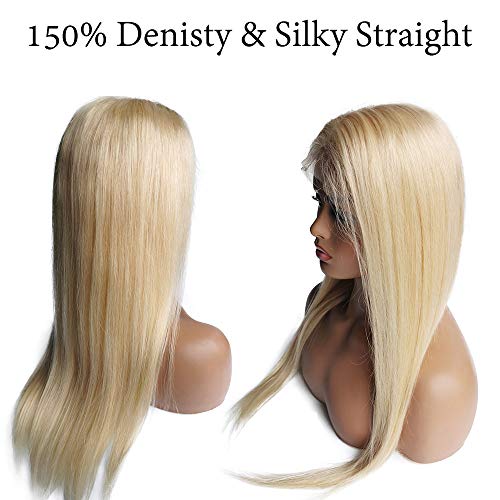Blonde Human Hair 613 Lace Front Wigs with Baby Hair 20 inch 150% Density Blonde Wigs Human Hair Long Straight 13x4x1 Transparent Lace Wigs for Black Women T part Natural Hairline