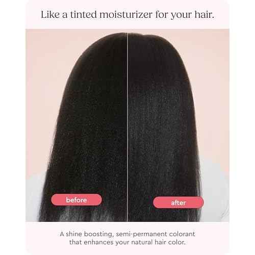 Glaze Supergloss Color Conditioning Gloss With Dispensing Pump ? Hydrating Semi-Permanent Color Hair Gloss & Shine Boost ? Vegan, Cruelty-Free ? 6.4 fl oz - Lustrous Ebony - Blue Black
