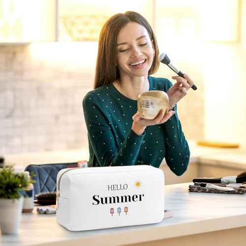Summer Lover Gifts Makeup Bag Summer Gifts for Women Friend Travel Trip Gifts Beach Summer Cosmetic Bag Weekend Gifts Summer Themed Gifts Travel Pouch Beach Vacation Gifts Birthday Graduation Gift