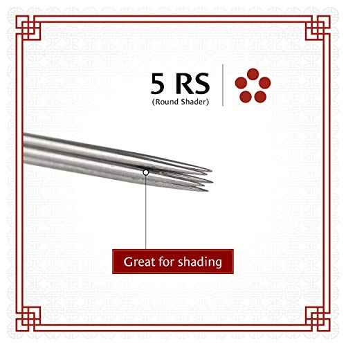 One Tattoo World 50 Pcs 5 Round Shader Sterilized Tattoo Needles, OTW-50-5RS