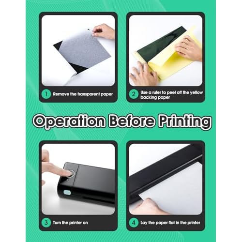 Phomemo Tattoo Stencil Printer, M08F Wireless Thermal Tattoo Printer with 10pcs Transfer Paper, Compatible with Phone/Tablet/PC, Tattoo Supplies for Tattoo Artists, AI Image Generation, Black & Green