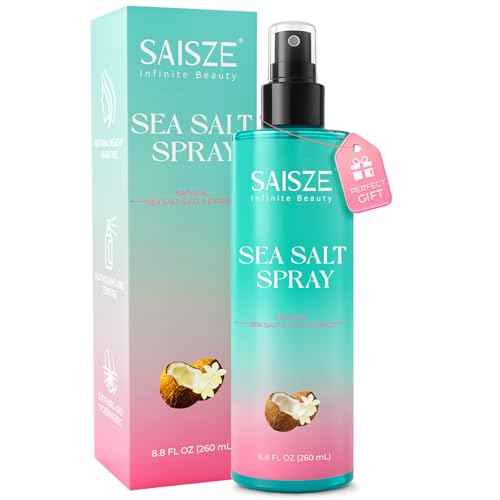 Sea Salt Spray for Women and Men, Travel Essentials, Beach Vacation Essentials, Coconut Volumizing Salt Water Spray, Effortlessly Achieve Beach, Wavy and Curly Hair, 8.8 oz
