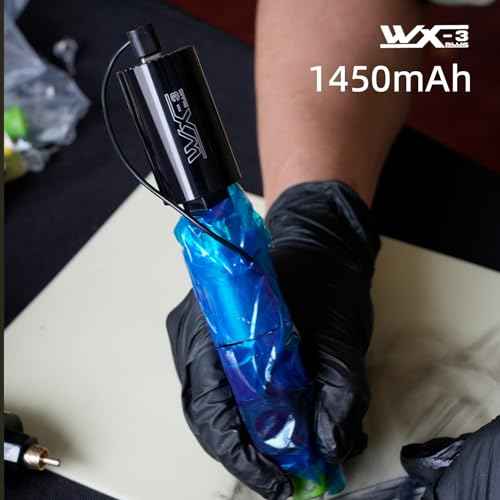 Dragoart WX-3 Plus 1450mAh Wireless Tattoo Power Supply for Tattoo Machine, 5-12V Ring Switch, LED Digital Display Battery Pack