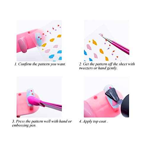 Cute Nail Stickers for Kids Including Animals Flowers Cloud Star Heart and More Self Adhesive Fingernail Decal Stickers for Little Girls Women Nail Art Decoration Fun (Pack of 9)