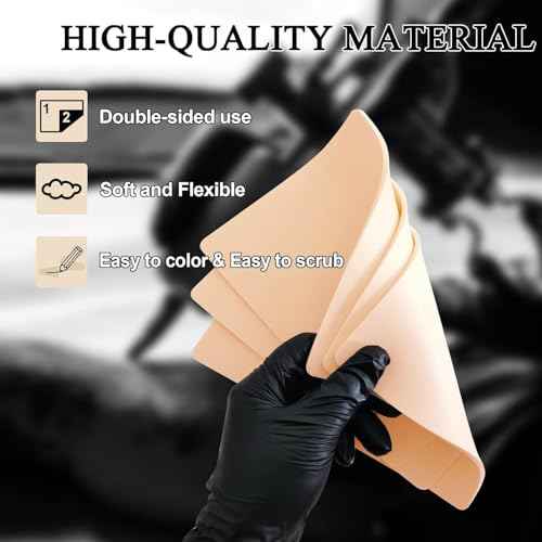 10Pcs Tattoo Practice Skin 7.4 * 5.6'' Tattoo Skins 3MM Thick Blank Double Sides Fake Skin for Practicing for Experienced Artists and Beginner