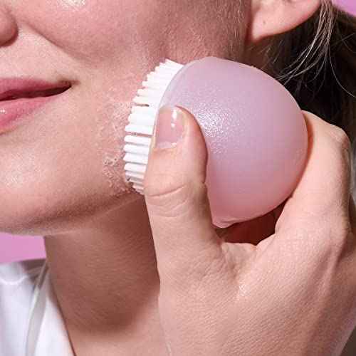 EcoTools Deep Cleansing Facial Brush, Manual Facial Cleansing Brush Exfoliates & Deeply Cleanses, Remove Makeup & Dry Skin, Eco-Friendly Face Brush for Cleansing, Color May Vary, 1 Count