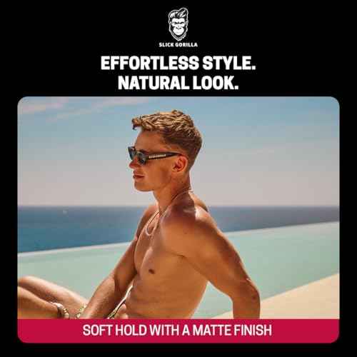 Slick Gorilla Lightwork Matte Hair Clay for Men 2.5 oz | Matte Finish | Flexible Hold | Lightweight Styling Clay | Water-Based | Natural Texture | Non-Greasy Grooming for Everyday Use