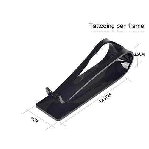 1Pc Acrylic Tattoo Machine Holder Stand Rack Rest Support Organizer Tattoo Pen Display Stand Shelf for Tattoo Machine Supply Accessories Tool, Black