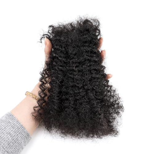 Afro Kinkys Bulk Human Hair For Braiding Dreadlock Extensions Create Repair Braid Micro Twist Afro Kinky Curly Human Hair Bundles Bulks Locs Extensions 1B Natural Black14+14+14 3 bundles/pack