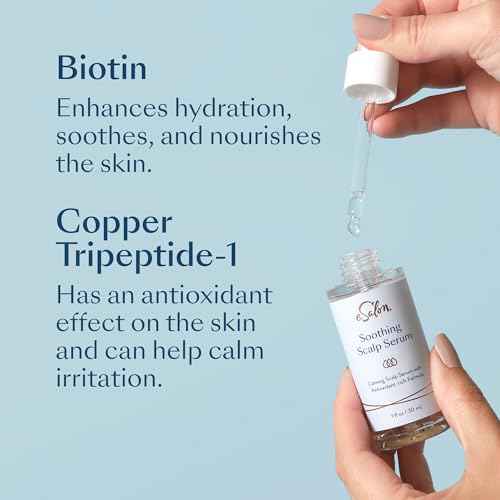 eSalon Soothing Scalp Serum with Biotin and Copper Tripeptide, Antioxidant-Rich Formula, 1 fl oz