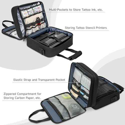 Tattoo Supplies Organizer Tattoo Carrying Travel Case, Tattoo Kit Carrying Case for Tattoo Stencil Printer and Tatoo Equipment