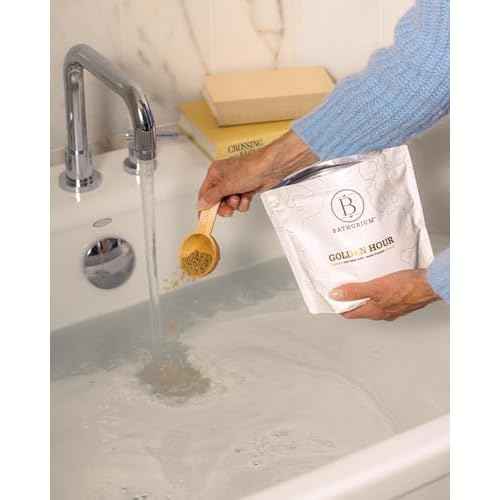 Bathorium Golden Hour Mud Mineral Soak, Detox Bath Soak with French Grey Sea Salt, Ginger & Mandarin, Sinus Relief & Recovery, pH-Balanced for Women, Approximately 3 Baths, 32 oz