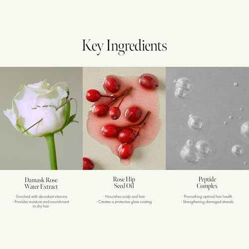 Rosy Night Hair Ampoule Treatment for Damaged Hair ? Water-to-Cream Repair Formula with Peptides & Amino Acids ? Frizz Control, Color Safe, Silicone-Free, Floral Musk Scent ? 6.76 fl oz