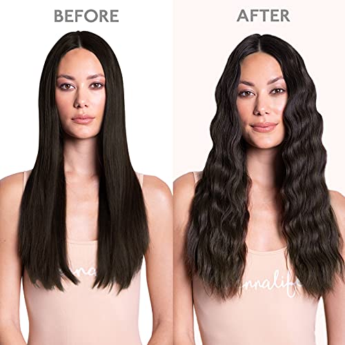 WENNALIFE Wire Hair Extensions (Increase 50% Lifespan) Real Human Hair 16 inch 95g Dark Brown Remy Hair Invisible Transparent Wire Fish Line Straight Reusable Natural Extensiones De Cabello Humano