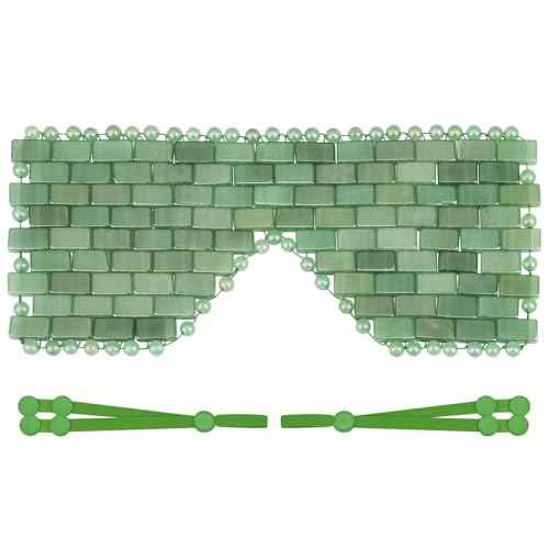 ideayard Jade Eye Mask Cooling Facial Mask 100% All Natural Adventurine Quartz Eliminate Wrinkles, Puffiness & Migraine Relief Mask